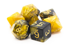 Old School RPG Dice Set: Vorpal - Black & Gold  w/ Gold