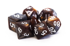 Old School RPG Dice Set: Vorpal - Brown & Silver