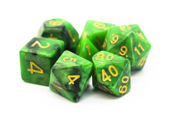 Old School RPG Dice Set: Vorpal - Green & Black w/ Gold