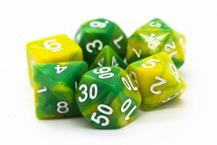 Old School RPG Dice Set: Vorpal - Green & Yellow