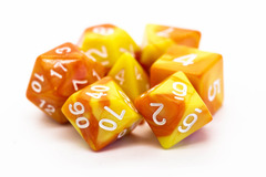 Old School RPG Dice Set: Vorpal - Orange & Yellow