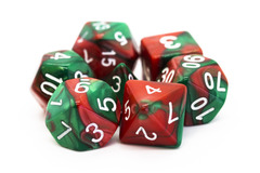 Old School RPG Dice Set: Vorpal - Red & Green