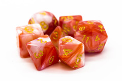 Old School RPG Dice Set: Vorpal - Red & Ivory w/ Gold