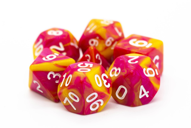 Old School RPG Dice Set: Vorpal - Red & Yellow