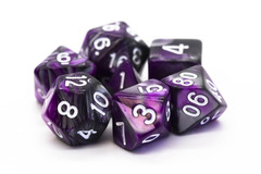 Old School RPG Dice Set: Vorpal - Silver & Purple