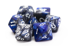 Old School RPG Dice Set: Vorpal - Silver & Blue