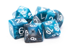 Old School RPG Dice Set: Vorpal - Silver & Teal