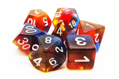 Old School RPG Dice Set: Gradients - Translucent Burnt Horizon