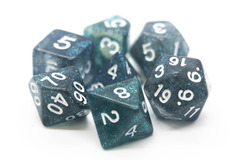 Old School RPG Dice Set: Sparkle - Translucent Midnight Blue