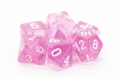 Old School RPG Dice Set: Translucent Pink