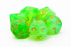 Old School RPG Dice Set: Nebula - Lightning Green