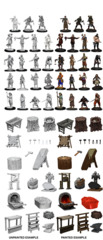 WizKids Unpainted Minis - Townspeople and Accessories