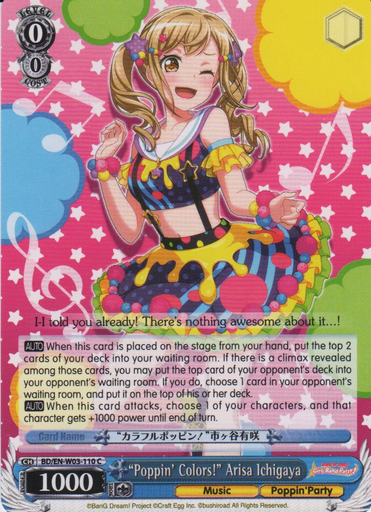 BD/EN-W03-110 C Poppin Colors! Arisa Ichigaya