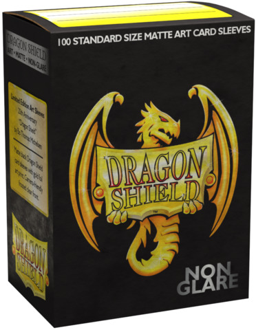 Dragon Shield Sleeves: 20th Anniversary Matte Black Non-Glare Iconic Art (Box Of 100)