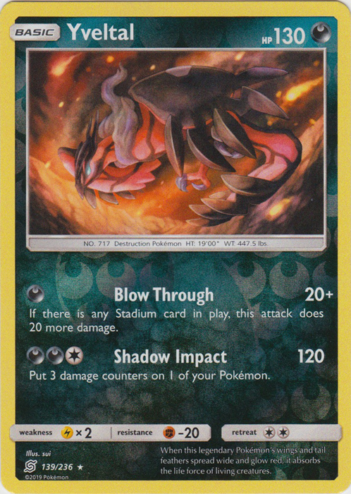 Yveltal - 139/236 - Holo Rare - Reverse Holo