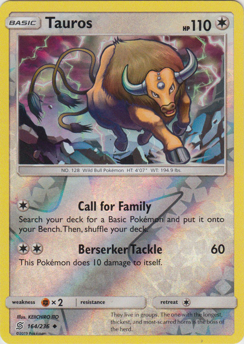 Tauros - 164/236 - Uncommon - Reverse Holo