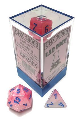 Lustrous Pink/blue Polyhedral 7-Die Set - CHX30003