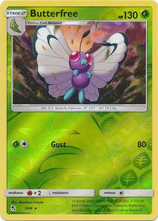 Butterfree - 3/68 - Rare - Reverse Holo