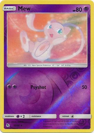 Mew - 32/68 - Rare - Reverse Holo