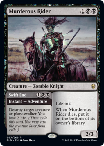 Murderous Rider 1x FOIL ELD MTG Throne of Eldraine Rare MINT black Murderous Rider 1x FOIL ELD MTG Throne of Eldraine Rare MINT black