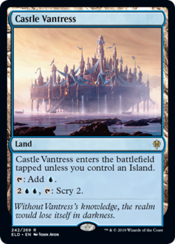 Castle Vantress 1x FOIL ELD MTG Throne of Eldraine Rare MINT blue land Castle Vantress 1x FOIL ELD MTG Throne of Eldraine Rare MINT blue land
