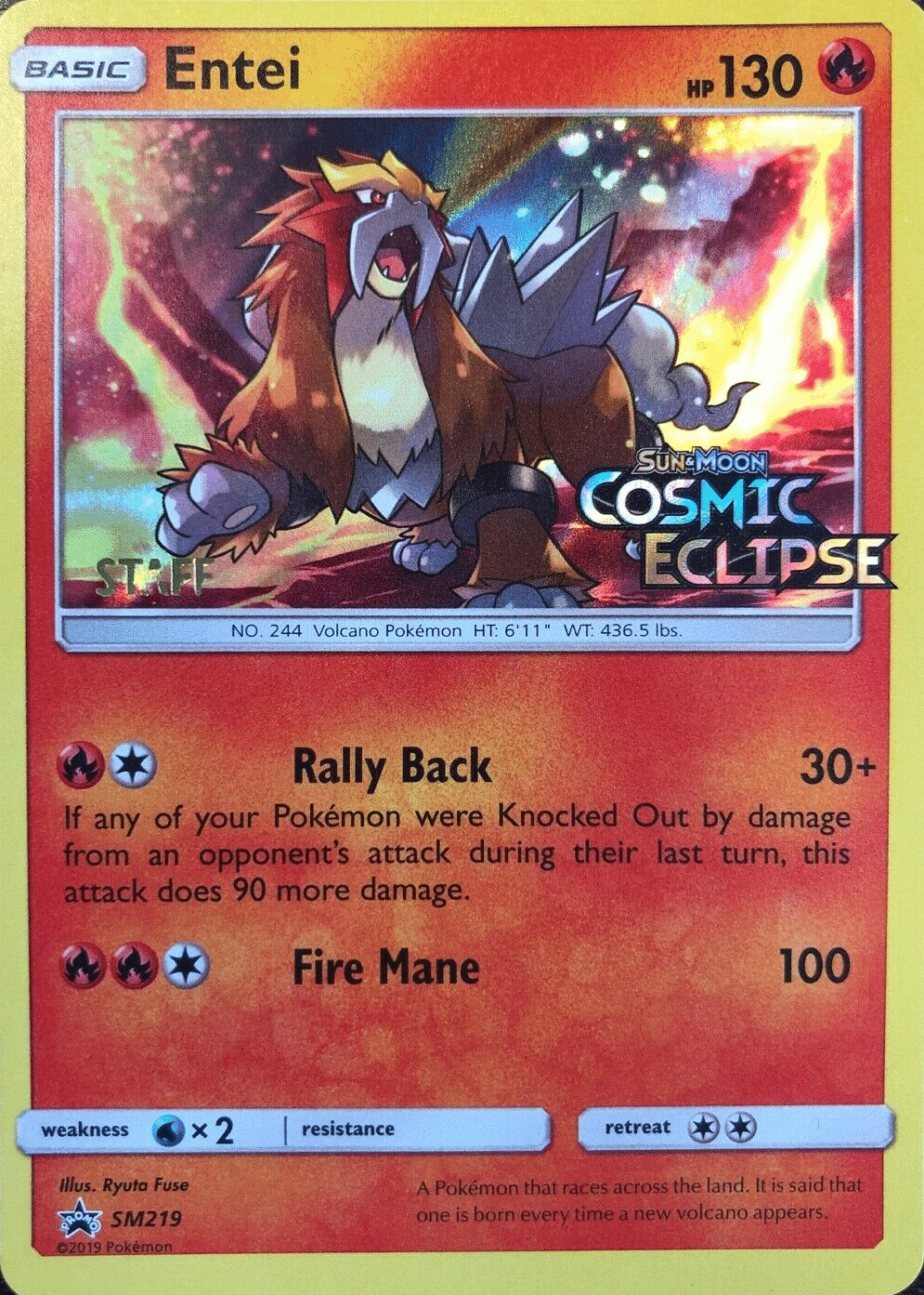 Entei - SM219 - STAFF Prerelease Promo