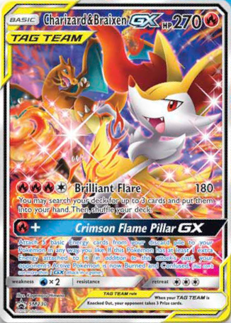 Charizard & Braixen GX - SM230 - SM Black Star Promo