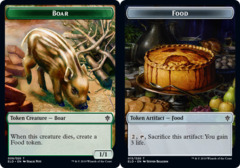 Boar // Food (15) Double-sided Token - Foil