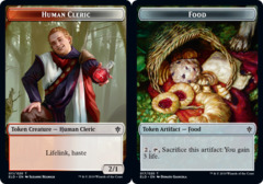 Human Cleric // Food (17) Double-sided Token - Foil