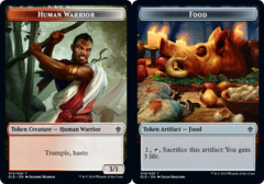 Human Warrior // Food (18) Double-sided Token - Foil