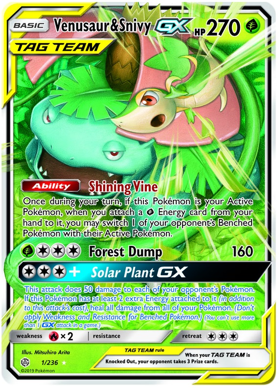 Venusaur & Snivy GX - 1/236 - Ultra Rare