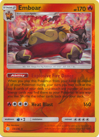 Emboar - 33/236 - Rare - Reverse Holo Emboar - 33/236 - Rare - Reverse Holo