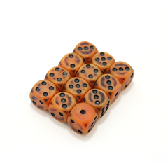 12mm D6s - Pumpkin Golem set of 12 D6  + Small Velvet Bag