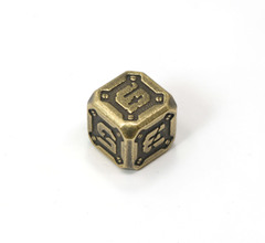 Single d6 - Industrial Battleworn Gold