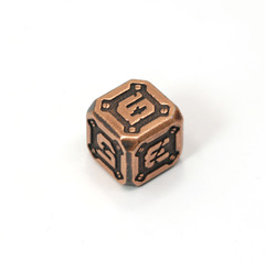 Single d6 - Industrial Battleworn Copper