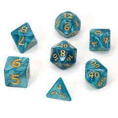 Mega Dice - Teal Swirl w/ Gold