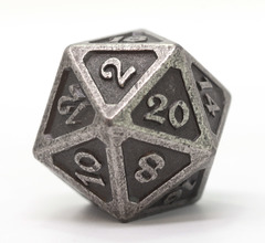 Single d20 - Mythica Dark Silver