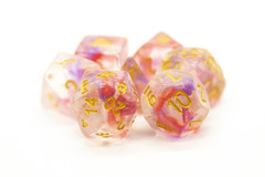 Old School RPG Dice Set: Luminous - Red Ruby