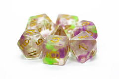 Old School RPG Dice Set: Luminous - Rose Garden