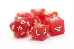 Old School RPG Dice Set: Sparkle - Translucent Red