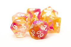 Old School RPG Dice Set: Nebula - Orange & Pink