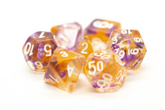 Old School RPG Dice Set: Nebula - Purple & Orange