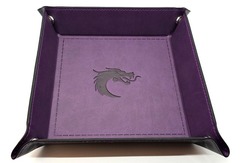 Old School RPG Dice Rolling Tray: Dragon forged - Square - Purple w/ Black Back