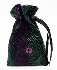 Old School Dice: Dragon Eye Dice Bag - Spectral Dragon - Green & Purple