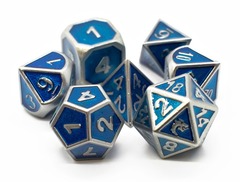 Old School RPG Metal Dice Set: Elven Forged - Metallic Blue