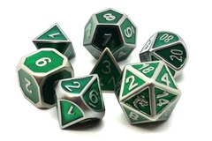 Old School RPG Metal Dice: Elven Forged - Metallic Green