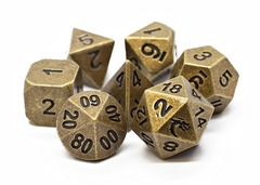 Old School RPG Metal Dice Set: Dwarven Forged - Archaic Gold