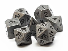 Old School RPG Metal Dice Set: Dwarven Forged - Archaic Silver