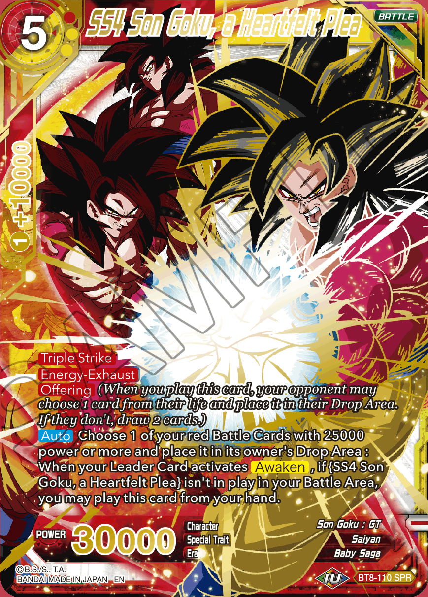 SS4 Son Goku, a Heartfelt Plea - BT8-110 - SPR