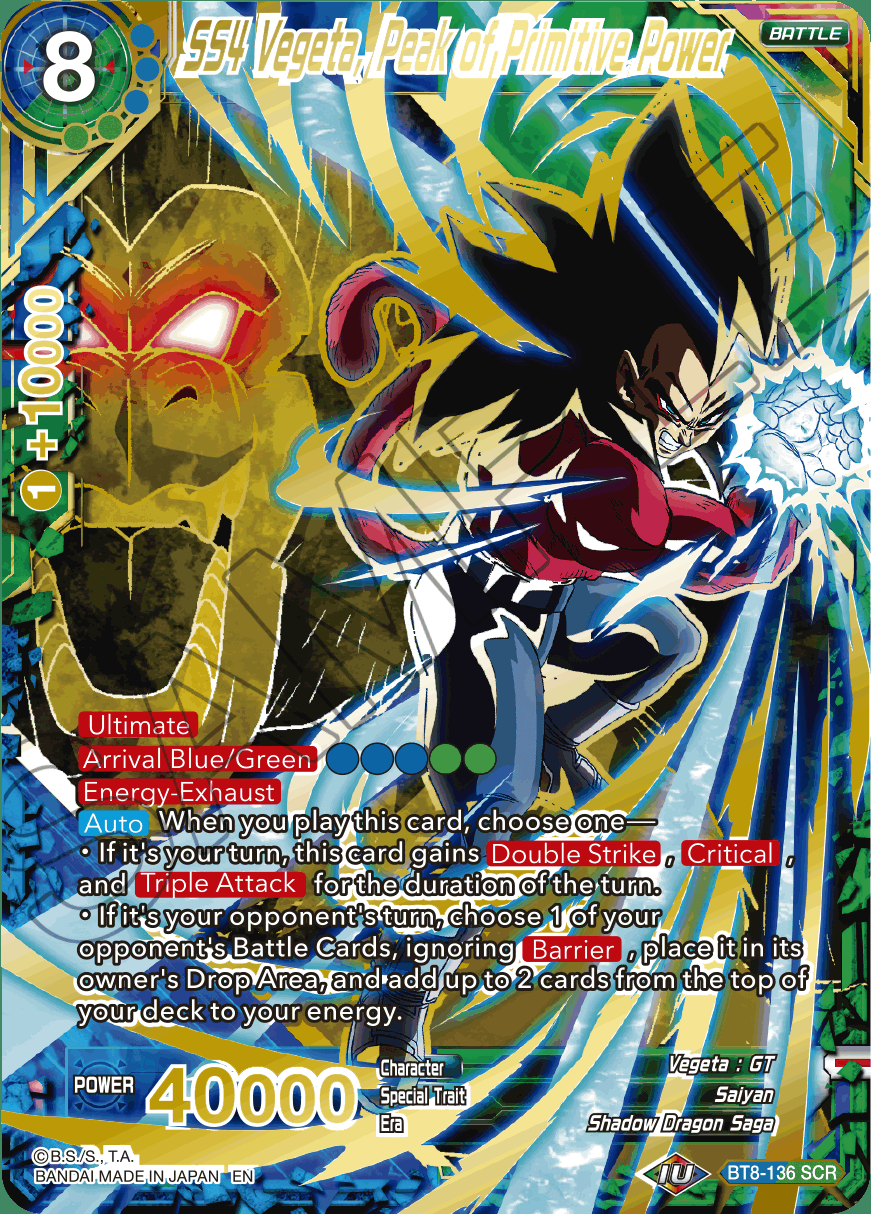 SS4 Vegeta, Peak of Primitive Power - BT8-136 - SCR
